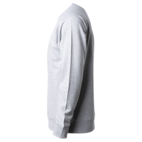 Independent Trading Co. Unisex Icon Lightweight Loopback Terry Crewneck Sweatshirt, Athletic Heather, Left Sleeve view