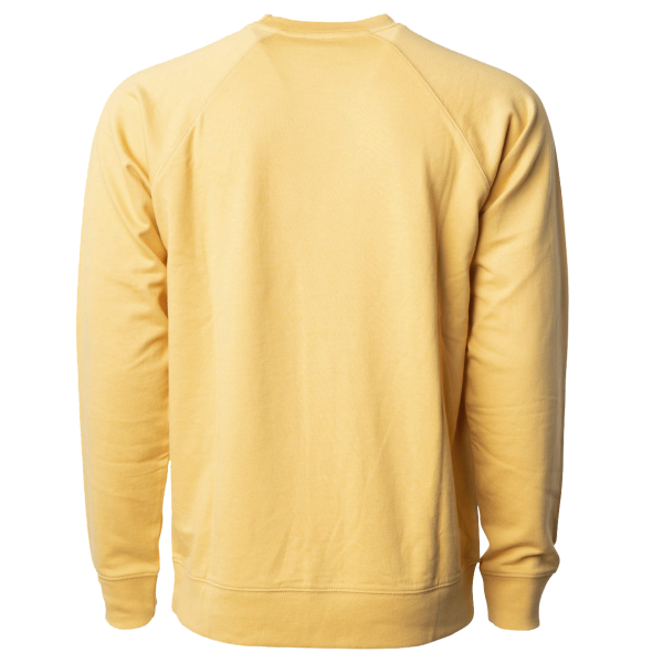 Independent Trading Co. Unisex Icon Lightweight Loopback Terry Crewneck Sweatshirt, Harvest Gold, Back view
