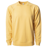 Independent Trading Co. Unisex Icon Lightweight Loopback Terry Crewneck Sweatshirt, Harvest Gold, Front view