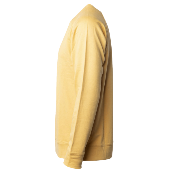 Independent Trading Co. Unisex Icon Lightweight Loopback Terry Crewneck Sweatshirt, Harvest Gold, Left Sleeve view