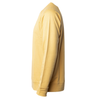 Independent Trading Co. Unisex Icon Lightweight Loopback Terry Crewneck Sweatshirt, Harvest Gold, Left Sleeve view