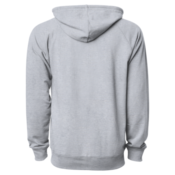 Independent Trading Co. Unisex Icon Lightweight Loopback Terry Full-Zip Hooded Sweatshirt, Athletic Heather, Back view