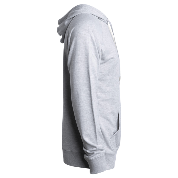 Independent Trading Co. Unisex Icon Lightweight Loopback Terry Full-Zip Hooded Sweatshirt, Athletic Heather, Right Sleeve view