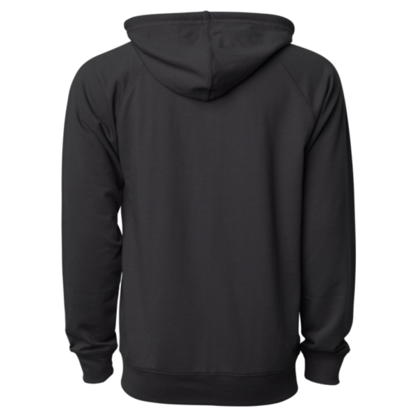 Independent Trading Co. Unisex Icon Lightweight Loopback Terry Full-Zip Hooded Sweatshirt, Black, Back view