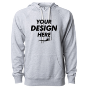 Independent Trading Co. Unisex Icon Lightweight Loopback Terry Hooded Sweatshirt, Athletic Heather, Front view, Mockup