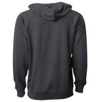Independent Trading Co. Unisex Icon Lightweight Loopback Terry Hooded Sweatshirt, Charcoal Heather, Back view