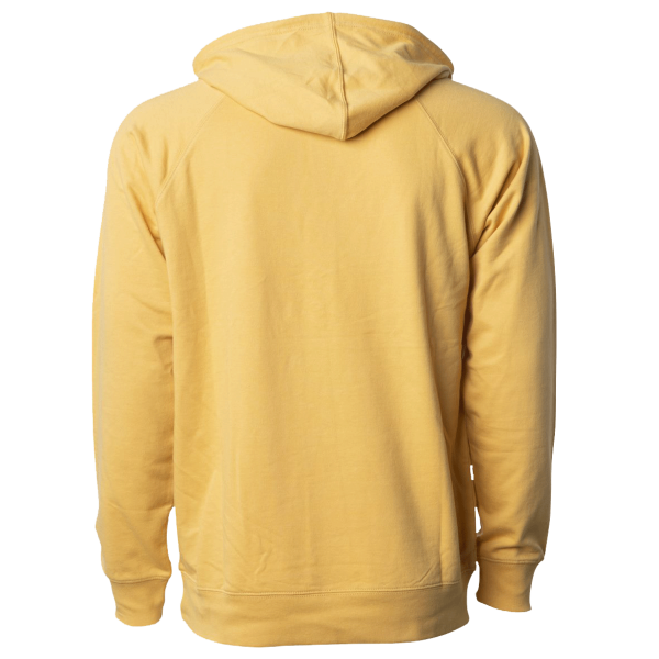 Independent Trading Co. Unisex Icon Lightweight Loopback Terry Hooded Sweatshirt, Harvest Gold, Back view