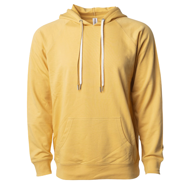 Independent Trading Co. Unisex Icon Lightweight Loopback Terry Hooded Sweatshirt, Harvest Gold, Front view