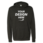Independent Trading Co. Unisex Lightweight Hooded Pullover T-Shirt, Charcoal Heather, Front view, Mockup