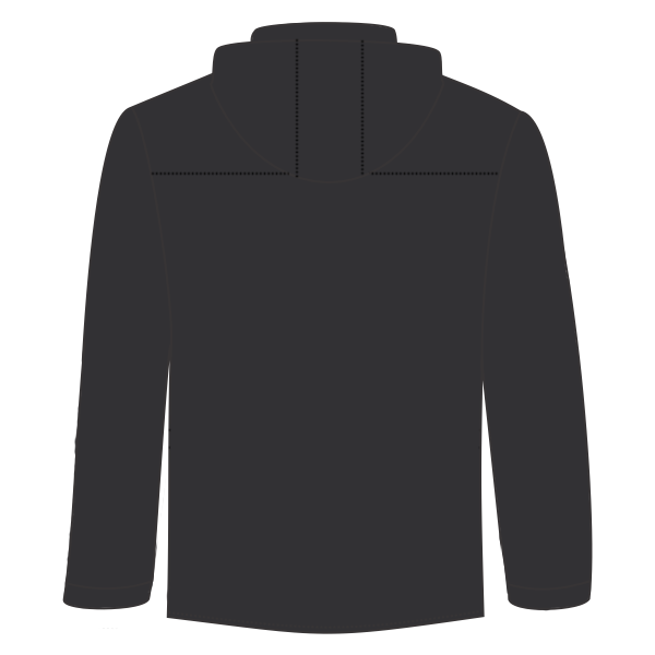 Independent Trading Co. Unisex Lightweight Quarter-Zip Windbreaker Pullover Jacket, Black / Black, Back view