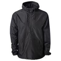 Independent Trading Co. Unisex Lightweight Quarter-Zip Windbreaker Pullover Jacket, Black / Black, Front view