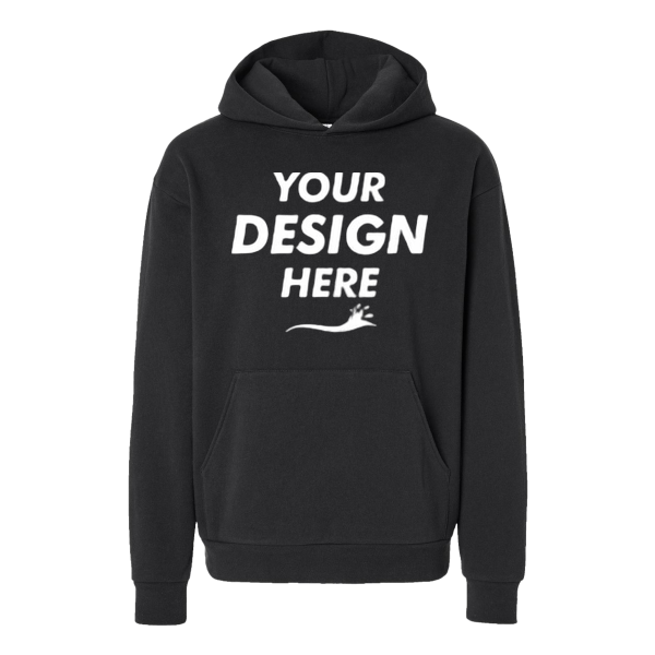 Independent Trading Co. Unisex Mainstreet Heavyweight Hooded Sweatshirt, Black, Front view, Mockup