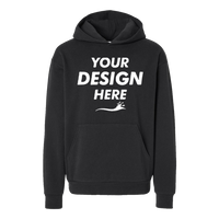 Independent Trading Co. Unisex Mainstreet Heavyweight Hooded Sweatshirt, Black, Front view, Mockup