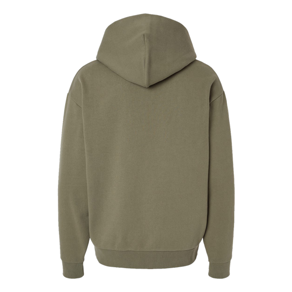 Independent Trading Co. Unisex Mainstreet Heavyweight Hooded Sweatshirt, Olive, Back view