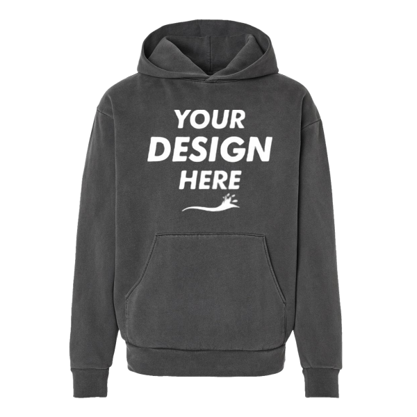 Independent Trading Co. Unisex Mainstreet Heavyweight Hooded Sweatshirt, Pigment Black, Front view, Mockup