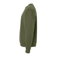 Independent Trading Co. Unisex Midweight Crewneck Sweatshirt, Army Heather, Left Sleeve view