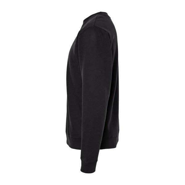 Independent Trading Co. Unisex Midweight Crewneck Sweatshirt, Black, Left Sleeve view