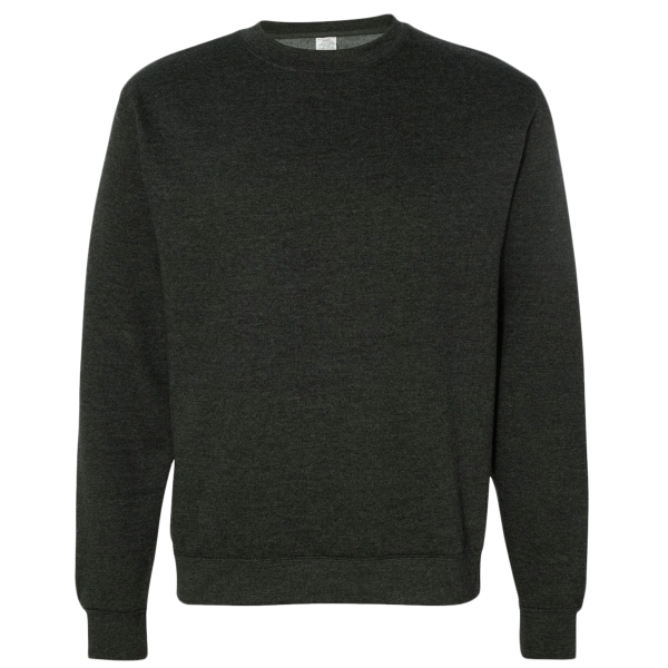 Independent Trading Co. Unisex Midweight Crewneck Sweatshirt, Charcoal Heather, Front view