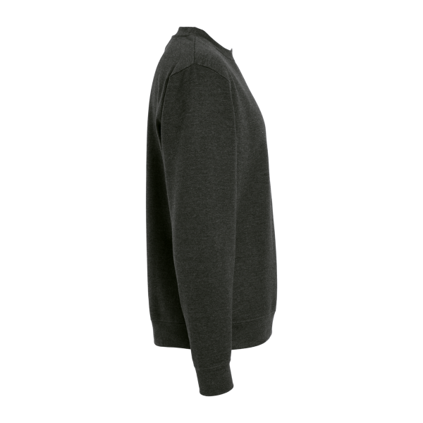 Independent Trading Co. Unisex Midweight Crewneck Sweatshirt, Charcoal Heather, Right Sleeve view