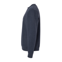 Independent Trading Co. Unisex Midweight Crewneck Sweatshirt, Classic Navy Heather, Left Sleeve view