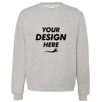 Independent Trading Co. Unisex Midweight Crewneck Sweatshirt, Grey Heather, Front view, Mockup