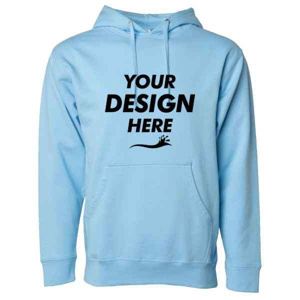 Independent Trading Co. Unisex Midweight Hooded Sweatshirt, Blue Aqua, Front view, Mockup