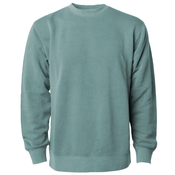 Independent Trading Co. Unisex Midweight Pigment-Dyed Crewneck Sweatshirt, Pigment Alpine Green, Front view