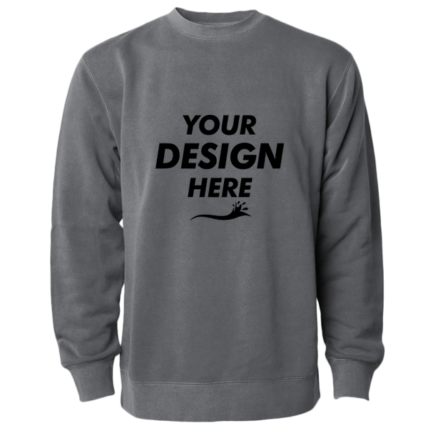Independent Trading Co. Unisex Midweight Pigment-Dyed Crewneck Sweatshirt, Pigment Black, Front view, Mockup