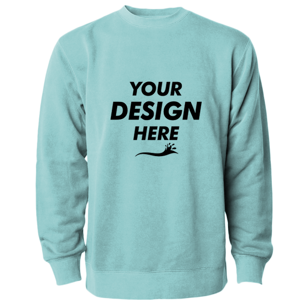 Independent Trading Co. Unisex Midweight Pigment-Dyed Crewneck Sweatshirt, Pigment Mint, Front view, Mockup