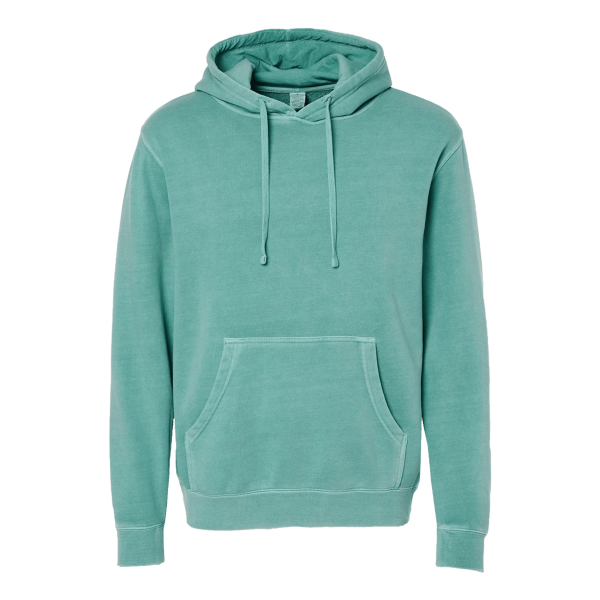 Independent Trading Co. Unisex Midweight Pigment-Dyed Hooded Sweatshirt, Pigment Mint, Front view