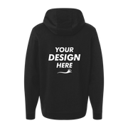 Independent Trading Co. Unisex Perform Hooded Sweatshirt, Black, Back view, Mockup