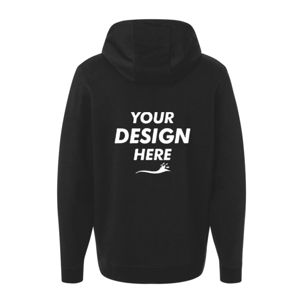 Independent Trading Co. Unisex Perform Hooded Sweatshirt, Black, Back view, Mockup
