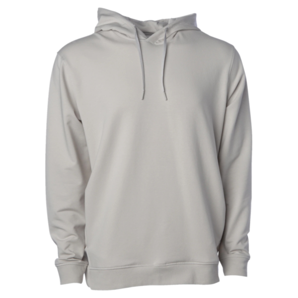 Independent Trading Co. Unisex Perform Hooded Sweatshirt, Smoke, Front view