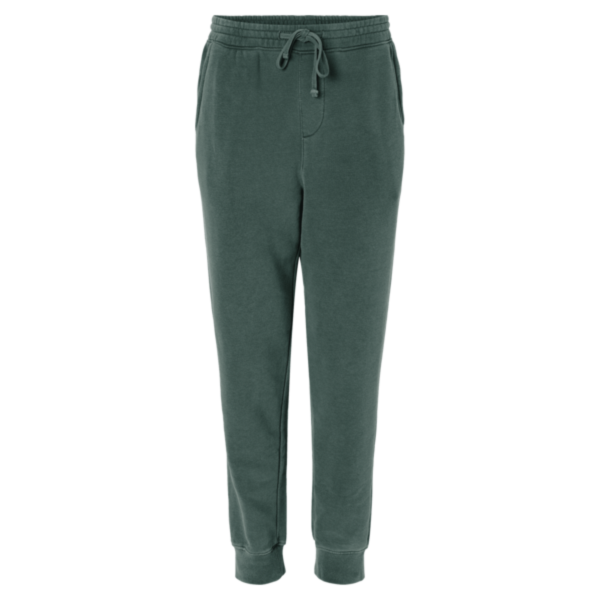 Independent Trading Co. Unisex Pigment-Dyed Fleece Sweatpants, Pigment Alpine Green, Front view
