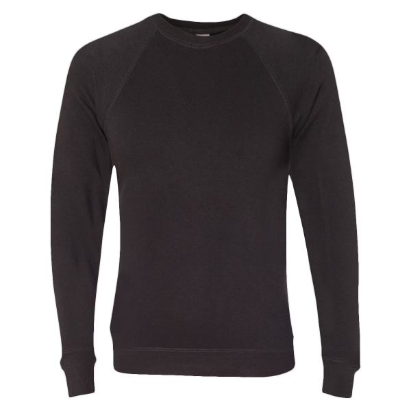 Independent Trading Co. Unisex Special Blend Raglan Crewneck Sweatshirt, Black / Black, Front view