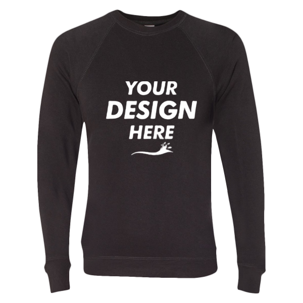 Independent Trading Co. Unisex Special Blend Raglan Crewneck Sweatshirt, Black / Black, Front view, Mockup