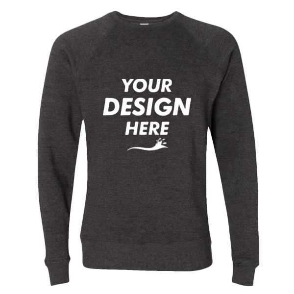 Independent Trading Co. Unisex Special Blend Raglan Crewneck Sweatshirt, Carbon / Carbon, Front view, Mockup