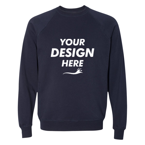 Independent Trading Co. Unisex Special Blend Raglan Crewneck Sweatshirt, Classic Navy / Classic Navy, Front view, Mockup