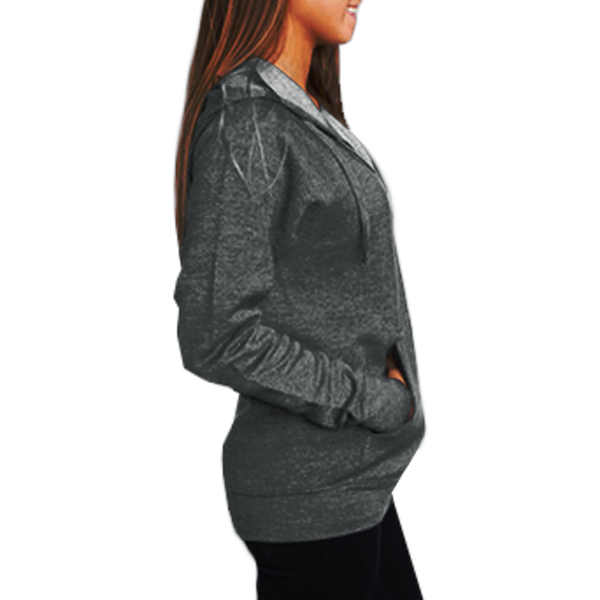 Independent Trading Co. Unisex Special Blend Raglan Full-Zip Hooded Sweatshirt, Carbon / Carbon, Right Side view