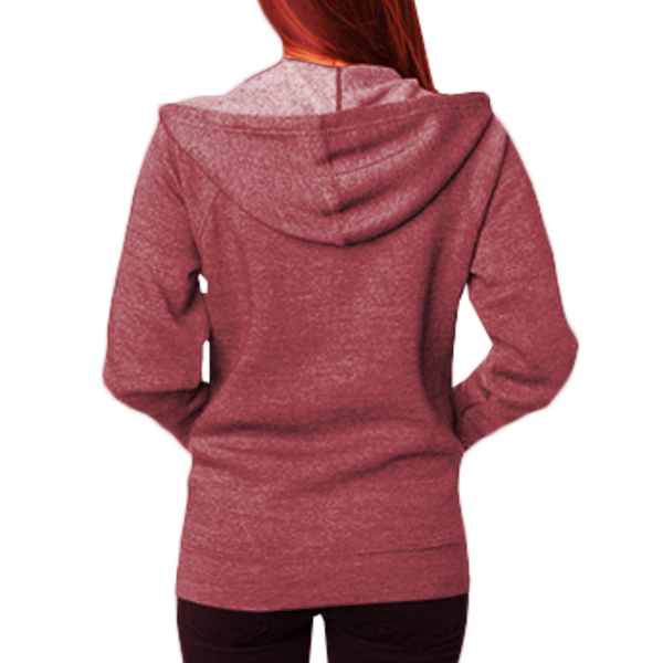 Independent Trading Co. Unisex Special Blend Raglan Full-Zip Hooded Sweatshirt, Crimson / Crimson, Back view