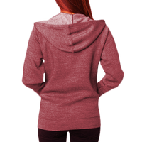 Independent Trading Co. Unisex Special Blend Raglan Full-Zip Hooded Sweatshirt, Crimson / Crimson, Back view