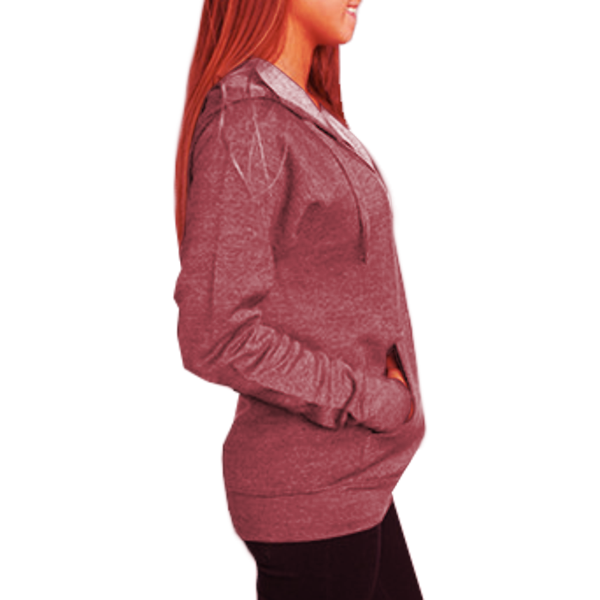 Independent Trading Co. Unisex Special Blend Raglan Full-Zip Hooded Sweatshirt, Crimson / Crimson, Right Side view