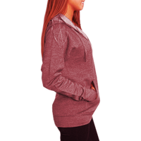 Independent Trading Co. Unisex Special Blend Raglan Full-Zip Hooded Sweatshirt, Crimson / Crimson, Right Side view