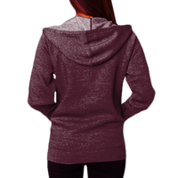 Independent Trading Co. Unisex Special Blend Raglan Full-Zip Hooded Sweatshirt, Maroon / Maroon, Back view