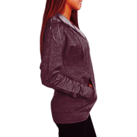 Independent Trading Co. Unisex Special Blend Raglan Full-Zip Hooded Sweatshirt, Maroon / Maroon, Right Side view