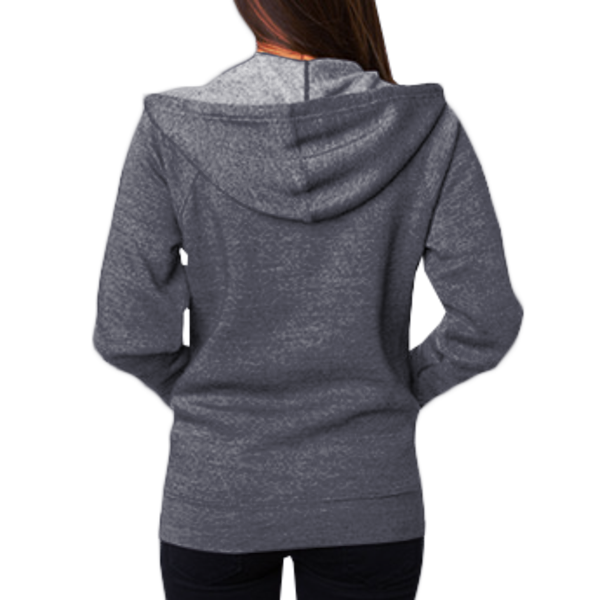 Independent Trading Co. Unisex Special Blend Raglan Full-Zip Hooded Sweatshirt, Midnight Navy / Midnight Navy, Back view