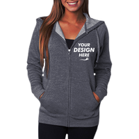 Independent Trading Co. Unisex Special Blend Raglan Full-Zip Hooded Sweatshirt, Midnight Navy / Midnight Navy, Front view, Mockup