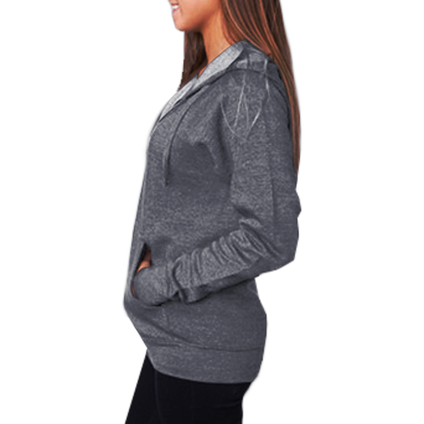 Independent Trading Co. Unisex Special Blend Raglan Full-Zip Hooded Sweatshirt, Midnight Navy / Midnight Navy, Left Side view