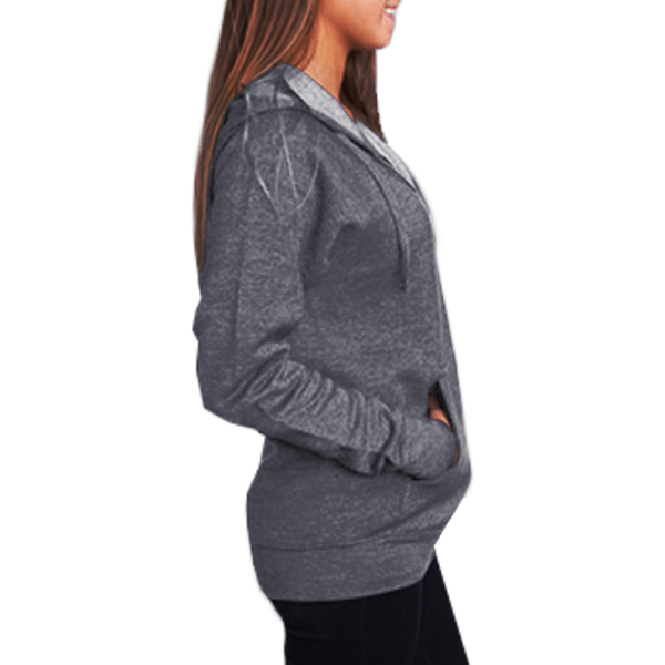 Independent Trading Co. Unisex Special Blend Raglan Full-Zip Hooded Sweatshirt, Midnight Navy / Midnight Navy, Right Side view