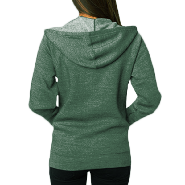 Independent Trading Co. Unisex Special Blend Raglan Full-Zip Hooded Sweatshirt, Moss / Moss, Back view